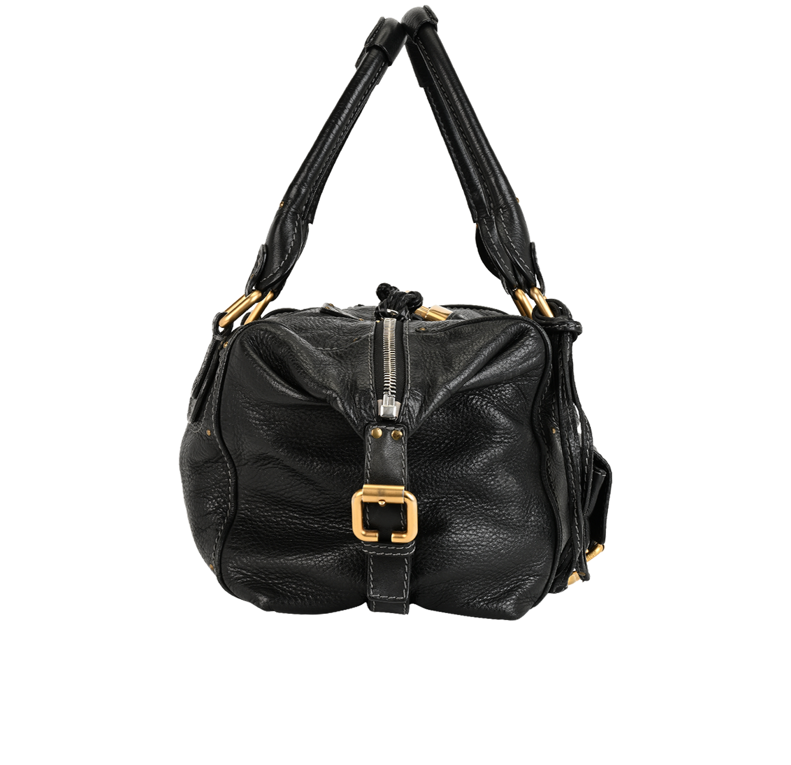 Vintage Paddington Shoulder Bag, &pound;450, Handbags, Black, Leather, Side view